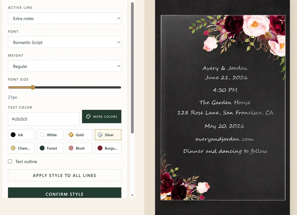 DIY wedding stationery preview