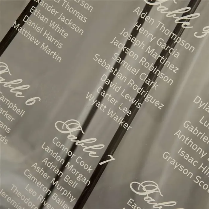 Acrylic wedding table seating plan